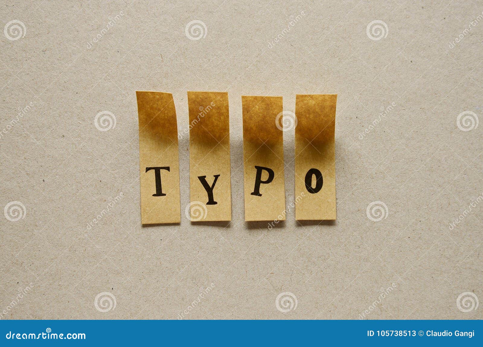 typo - word in sticky letters