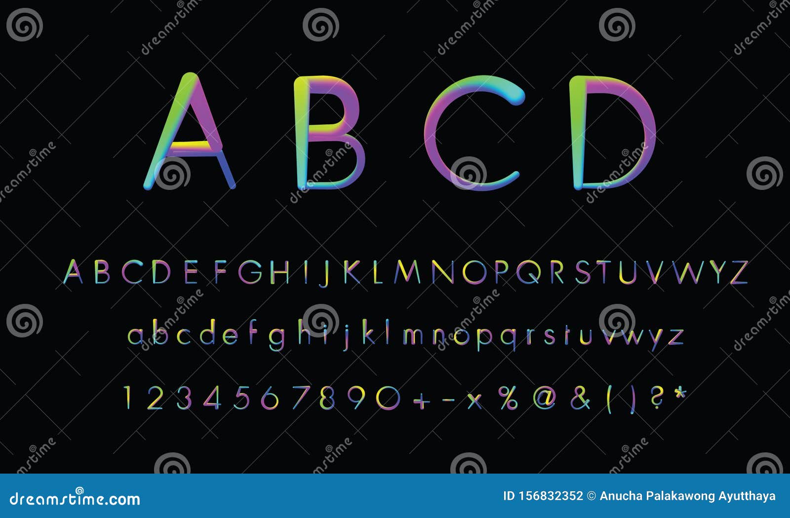 typo a-z 3d neon fonts, modern alphabet letters and numbers