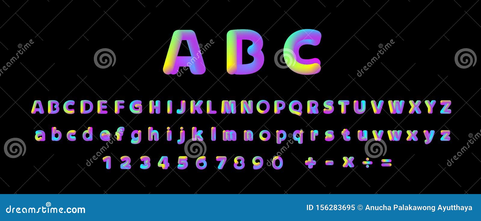 typo a-z 3d neon fonts, modern alphabet letters and numbers