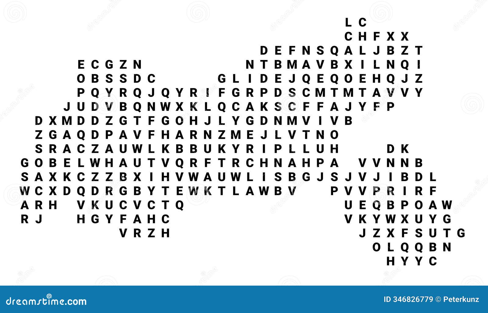 typographic map the state or region tirol (austria)