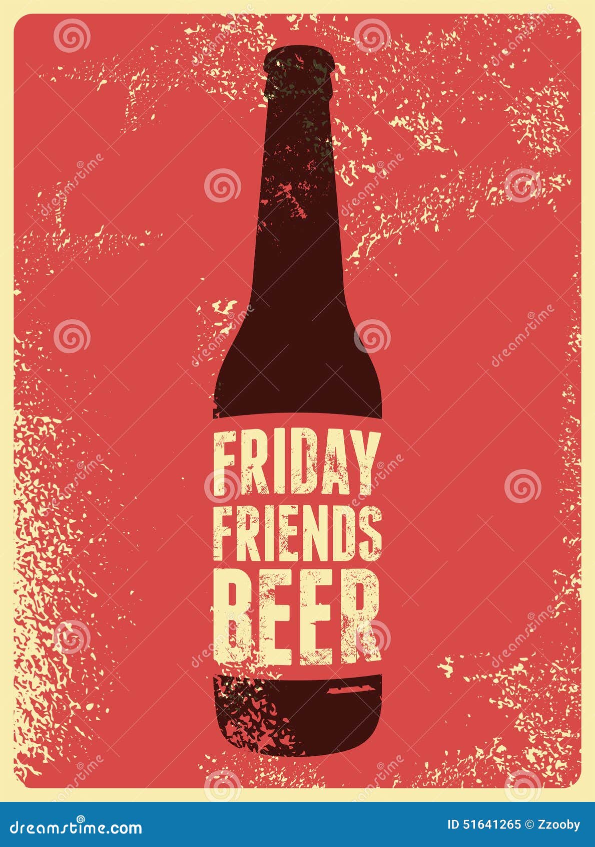 Typographic Retro Grunge Beer Poster. Vector Illustration. Stock Vector