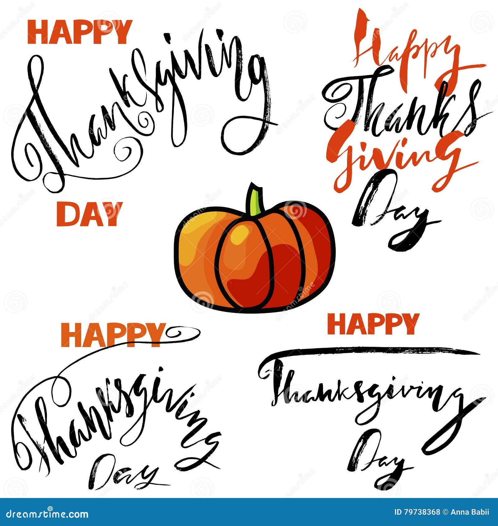 typographic thanksgiving  set