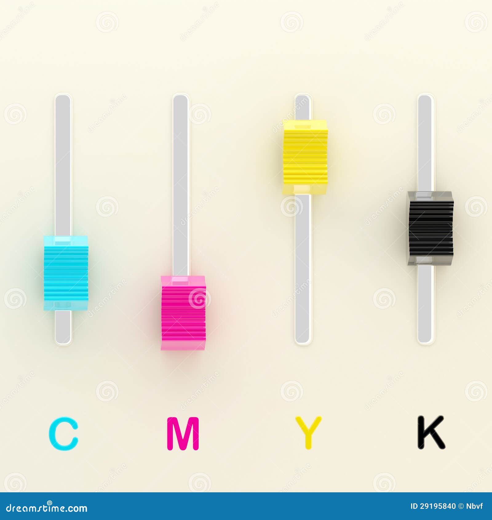 Typography Cmyk Color Settings As a Mixer Stock Illustration