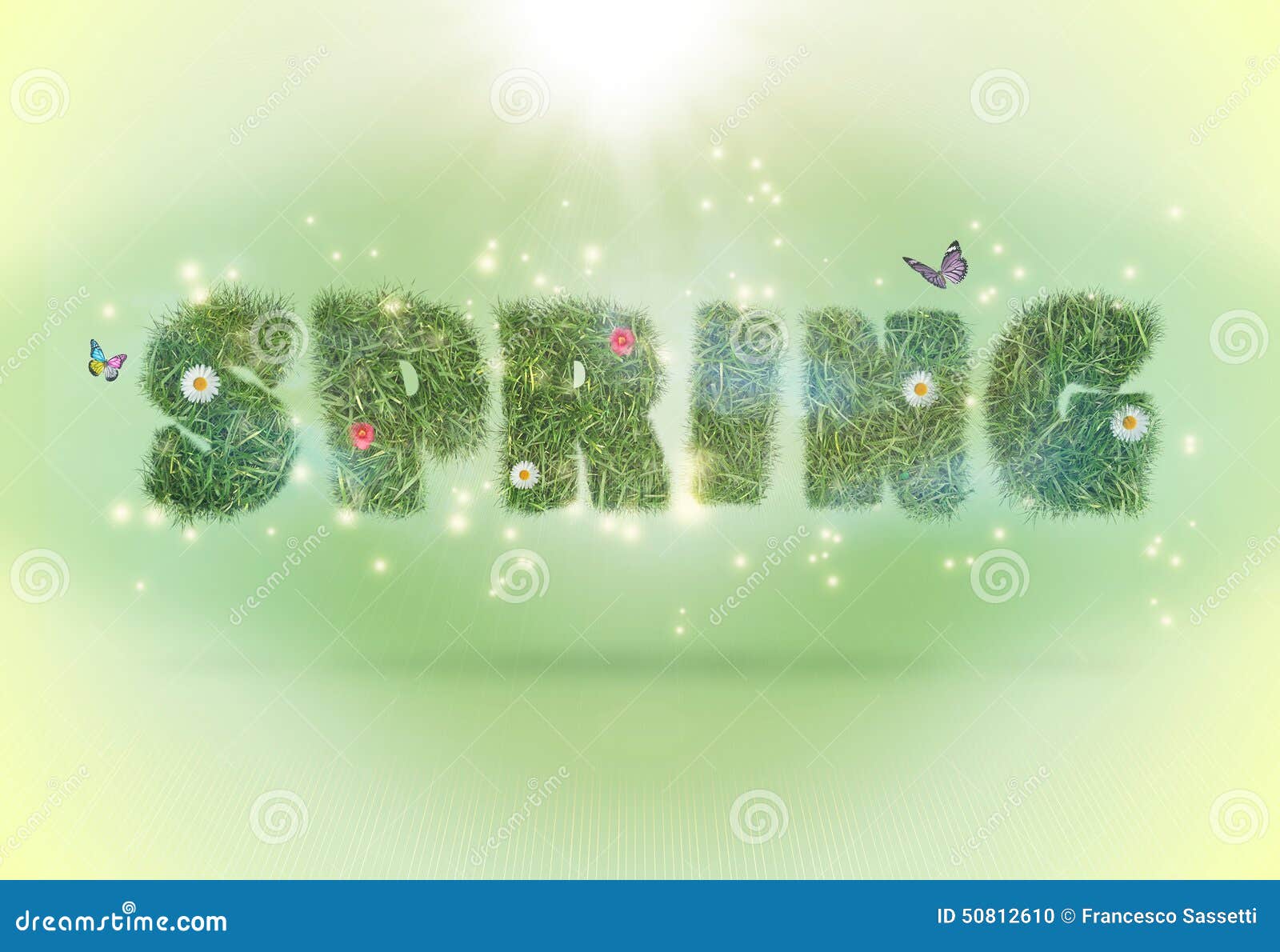 Typography Spring Word on a Background Stock Illustration