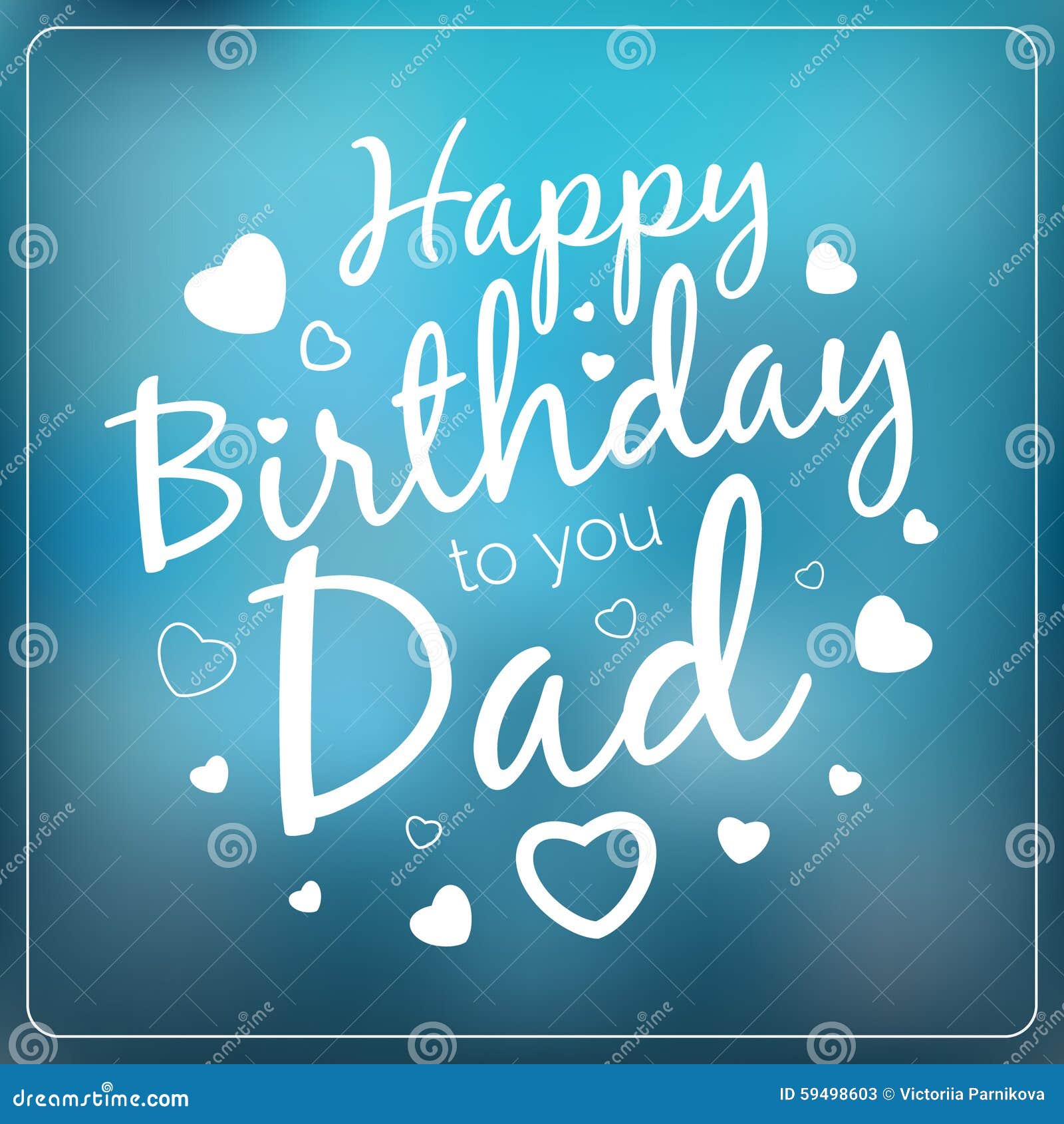 Typography Vector Happy Birthday To You Dad Card Template. Stock ...