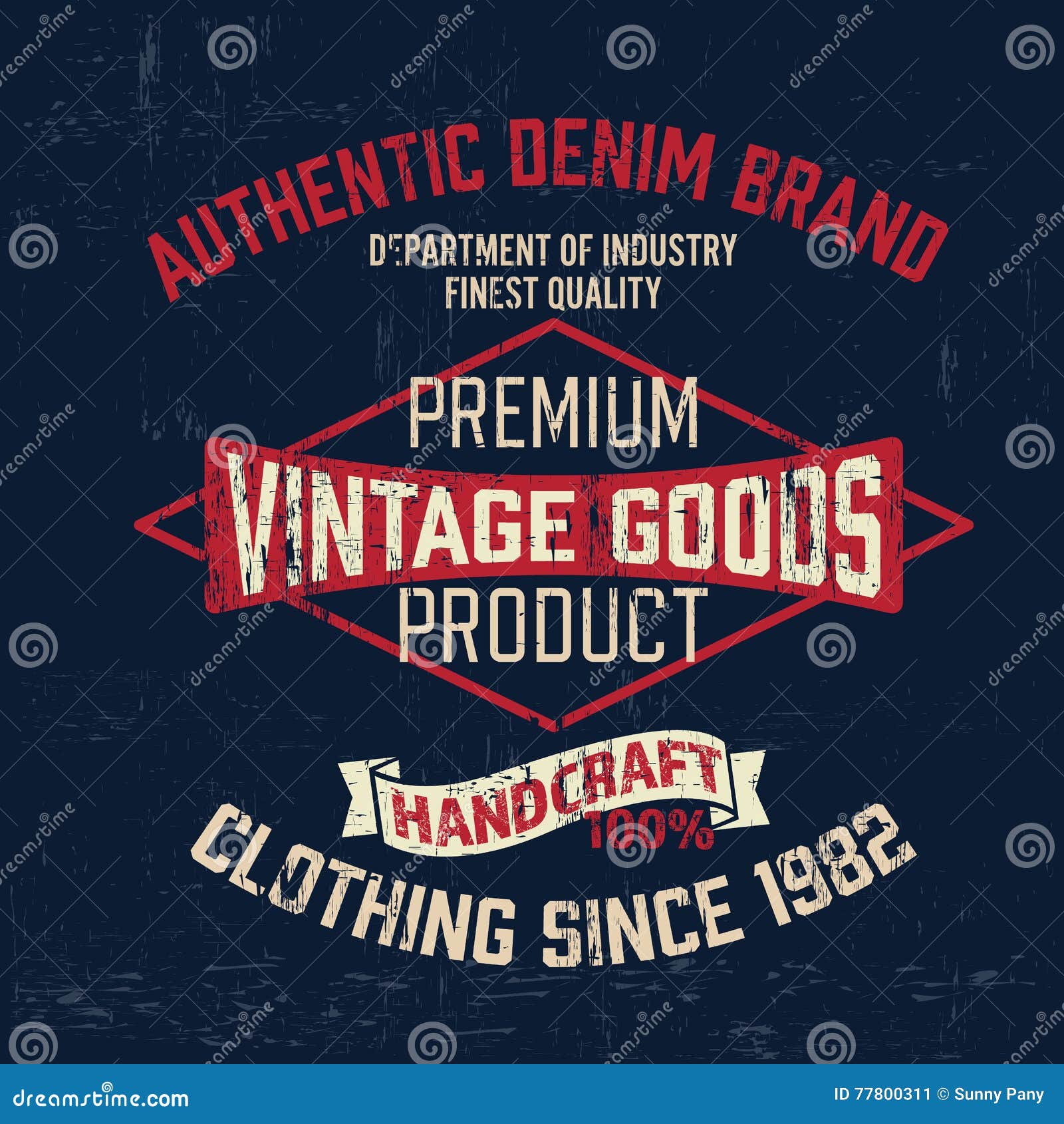 Typography Vintage Denim Outfit Brand Logo Print for T-shirt. Retro ...