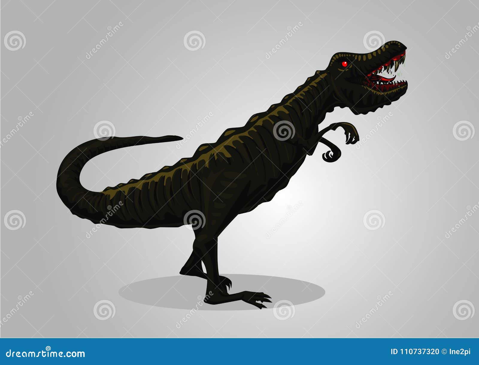 Tyrannosaurus Dinossauro Desenho Animado Personagem Etiqueta