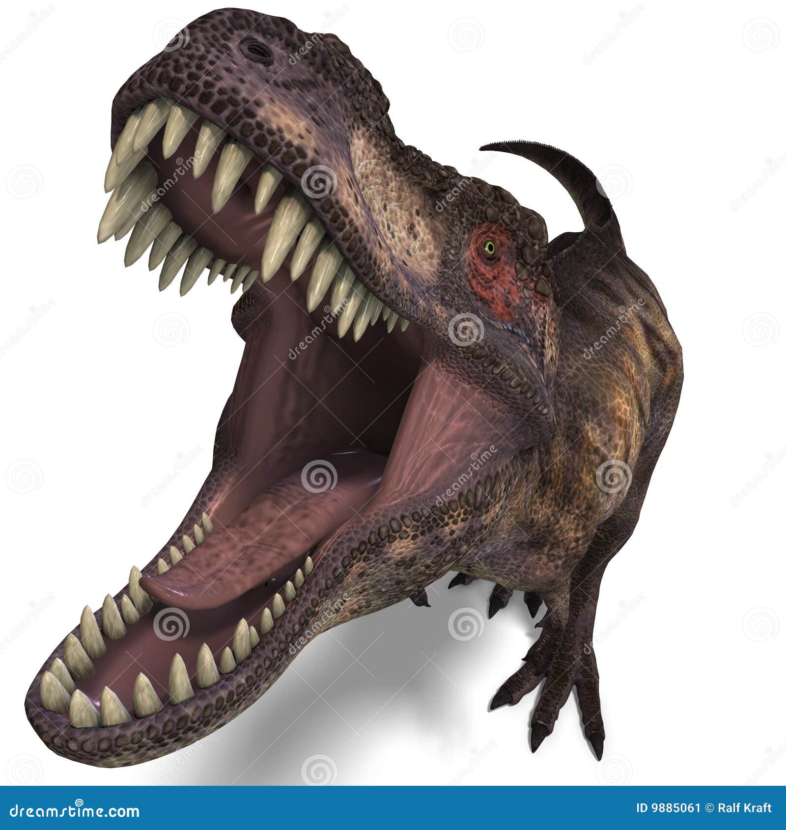 T-rex dinosaur running. Photorealistic 3d illustration side view. On white  background. Clipping path included Stock Photo - Alamy