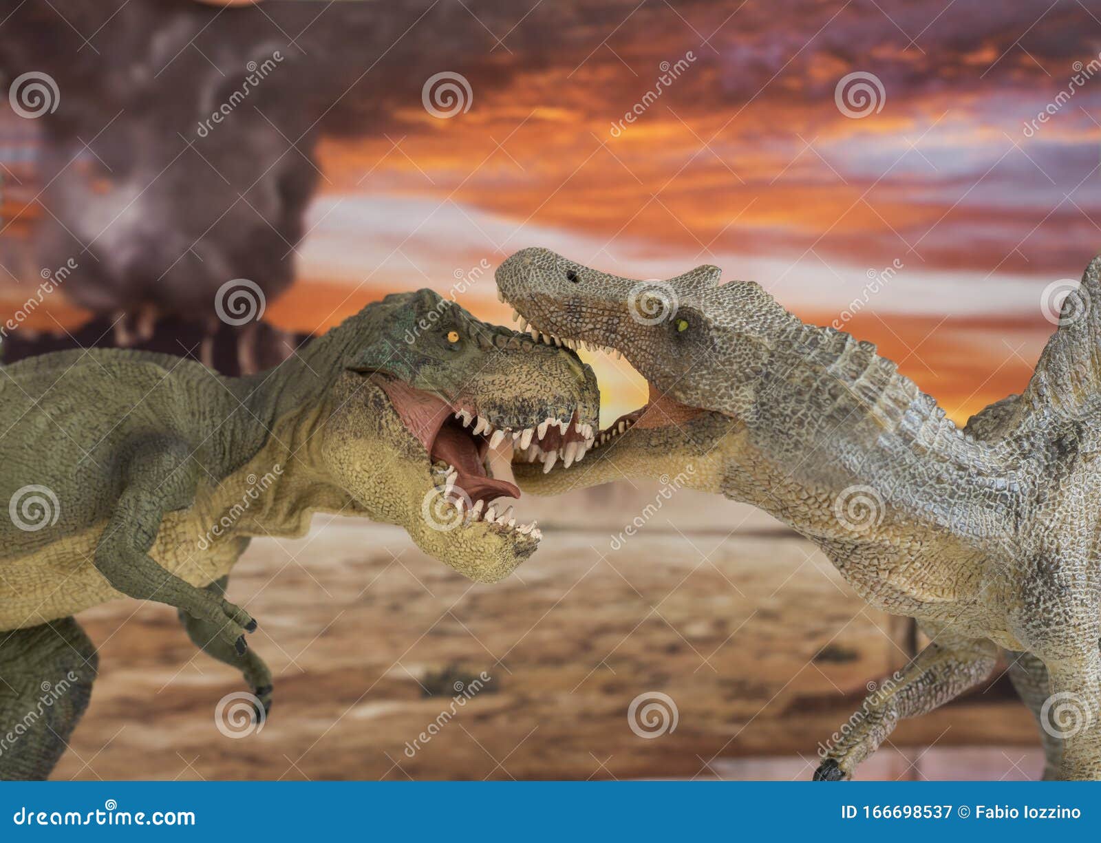 Tyrannosaurus Rex Pelente Con Spinosaurus En Primer Plano Con Volcán En Erupción En El Fondo Imagen de archivo - Imagen de peligro, animal: 166698537 Tyrannosaurus Rex Pelente Con Spinosaurus En Primer Plano Con Volcán En Erupción En El Fondo Imagen de archivo - Imagen de peligro, animal: 166698537