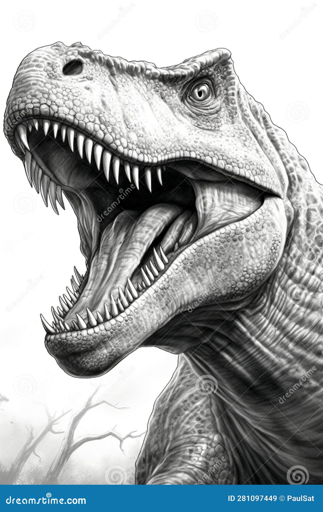 Tyrannosaurus Rex Trex. Estilo De Desenho De Lápis De Dinossauro