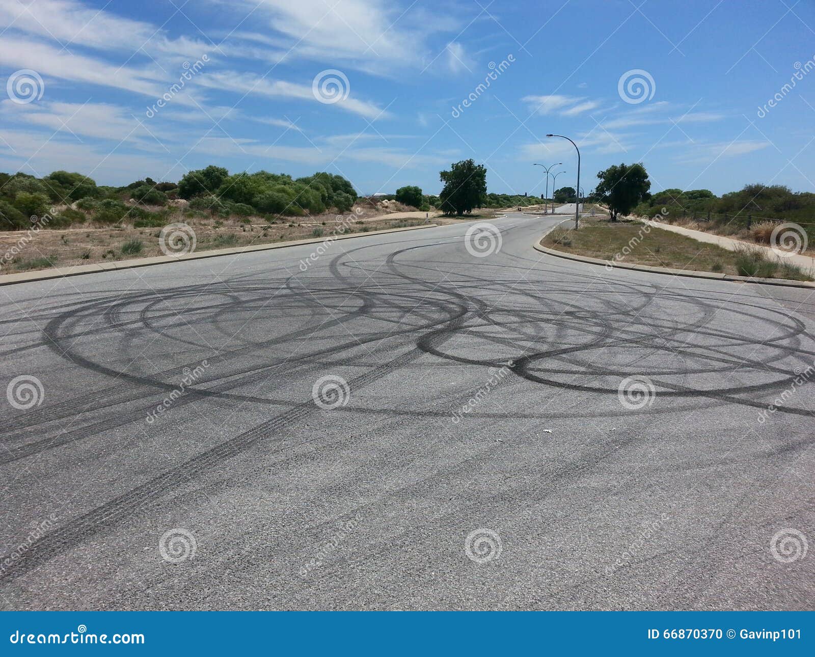 A close up of skid marks on a road. Stock Photo by ©SRphotos 2287849