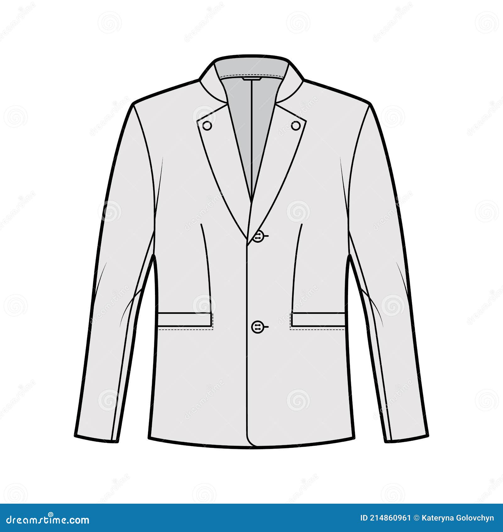 Tyrolean Jacket Tuxedo Technical Fashion Illustration with Long Sleeves ...