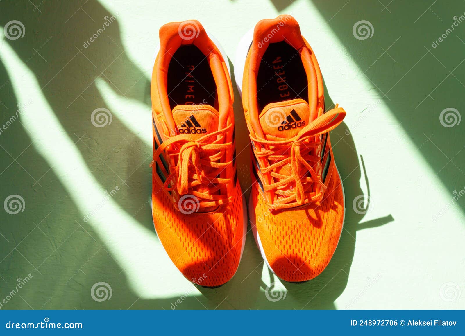 Tyumen, Russia-June 1, 2022: Adidas Logo and Shoes. Adidas is a German ...