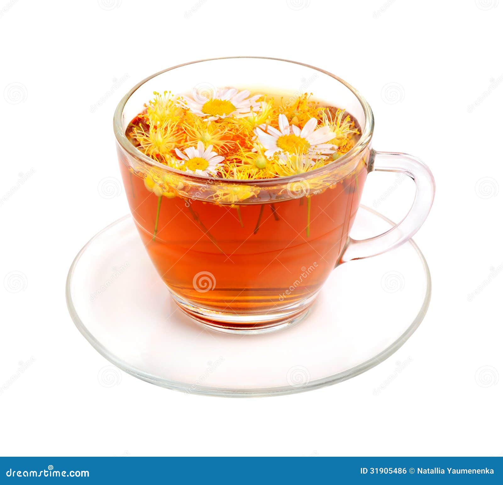 Té De La Manzanilla Y Del Tilo Foto de archivo Imagen de travieso