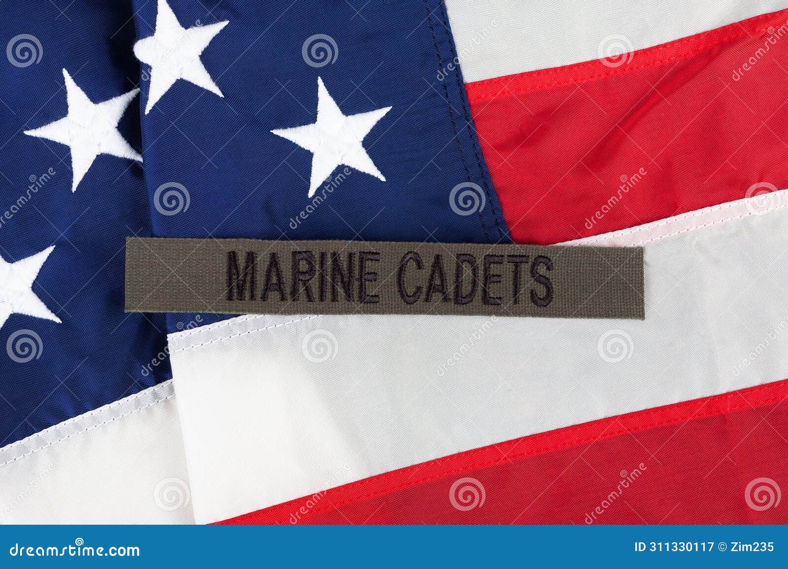 u.s. marines branch tape on national usa flag