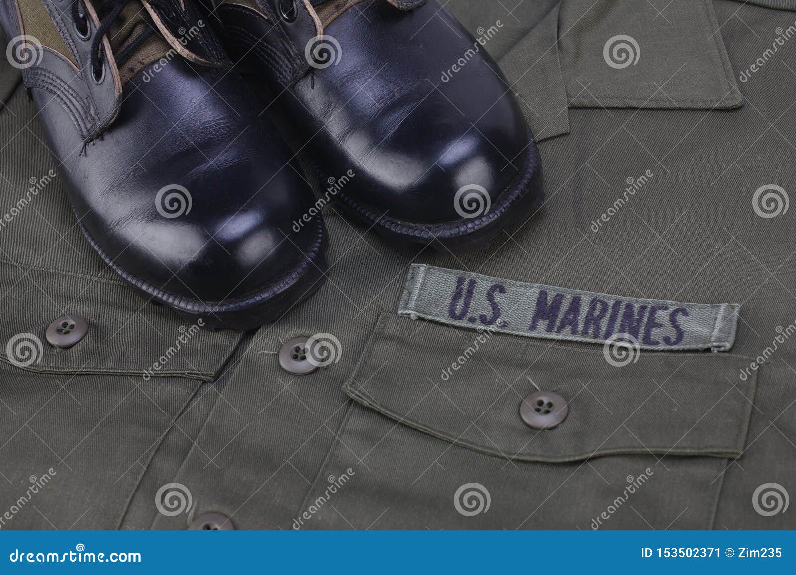 U.S. MARINES Green Uniform With Boots Stock Image Image of forces, army 153502371