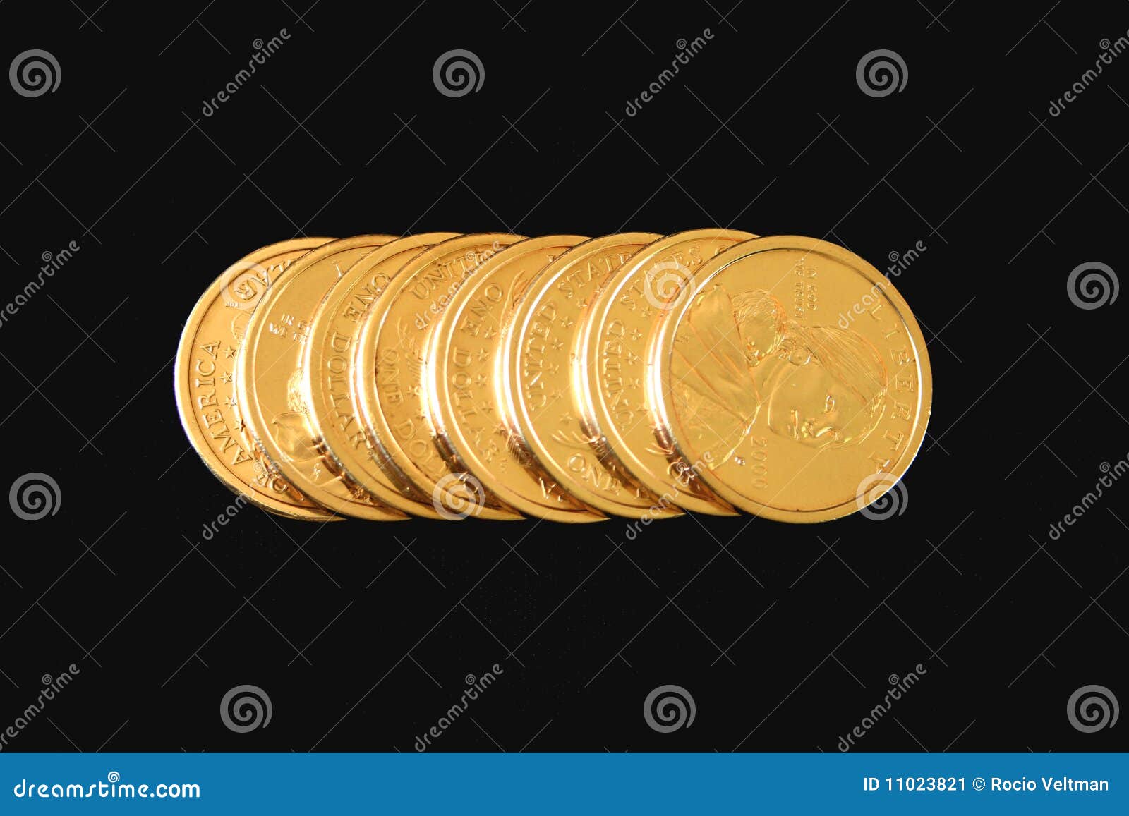 U.S. Monedas De Un Dólar Imagen de archivo - Imagen de fondos, america: 11023821