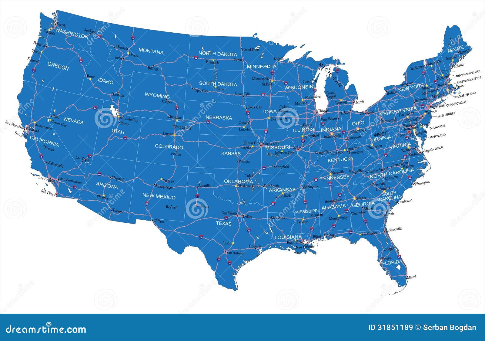 South Central States Road Map