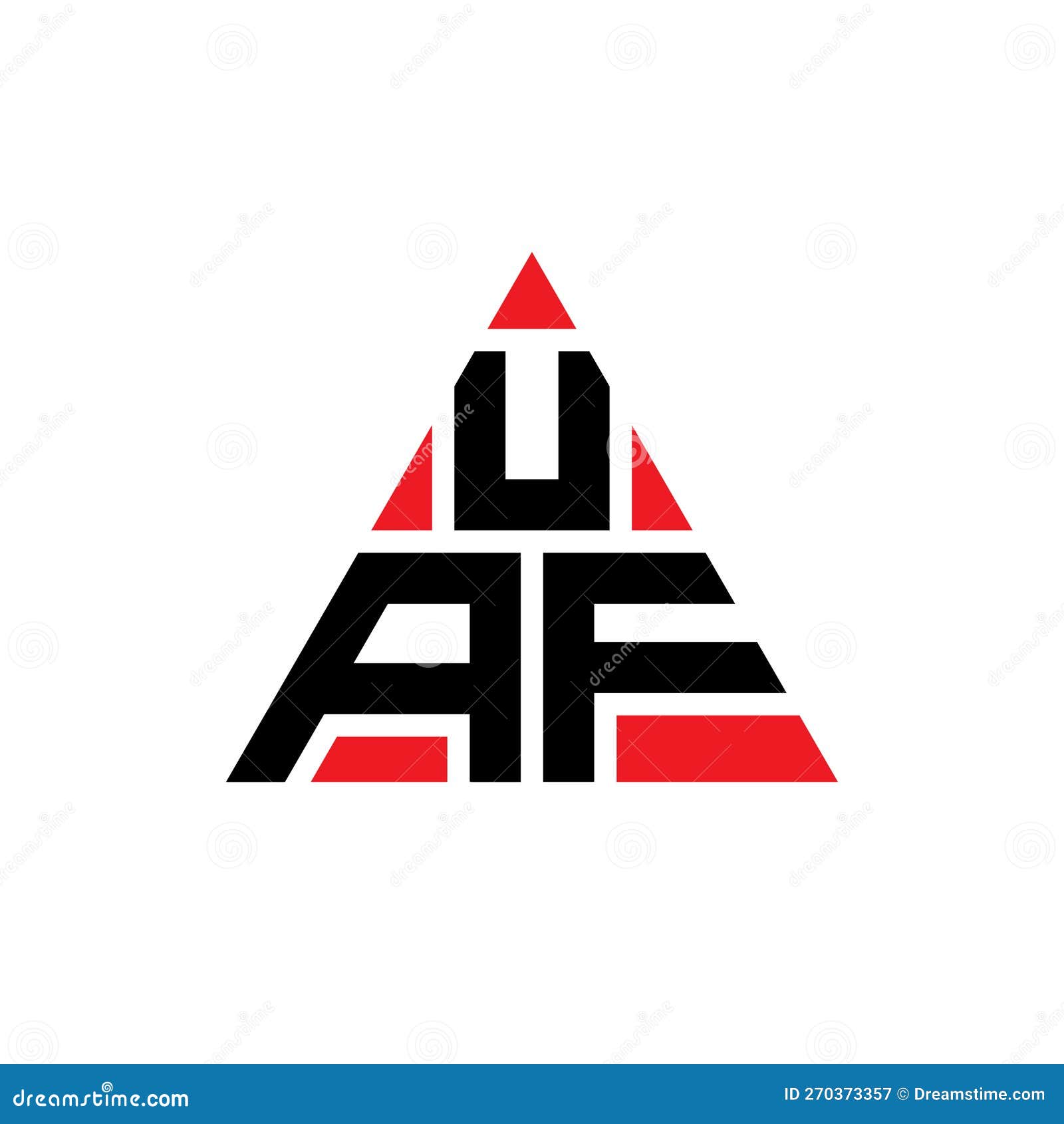 uaf triangle letter logo  with triangle . uaf triangle logo  monogram. uaf triangle  logo template with red