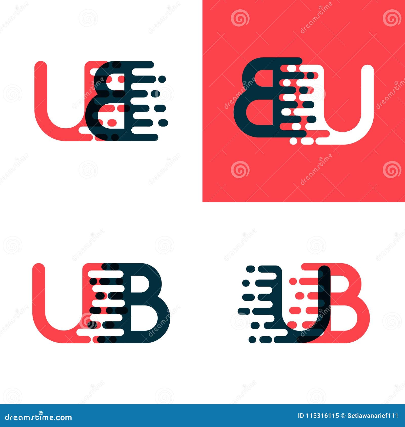 UB Letters Logo With Accent Speed Dark Red And Dark Blue ...