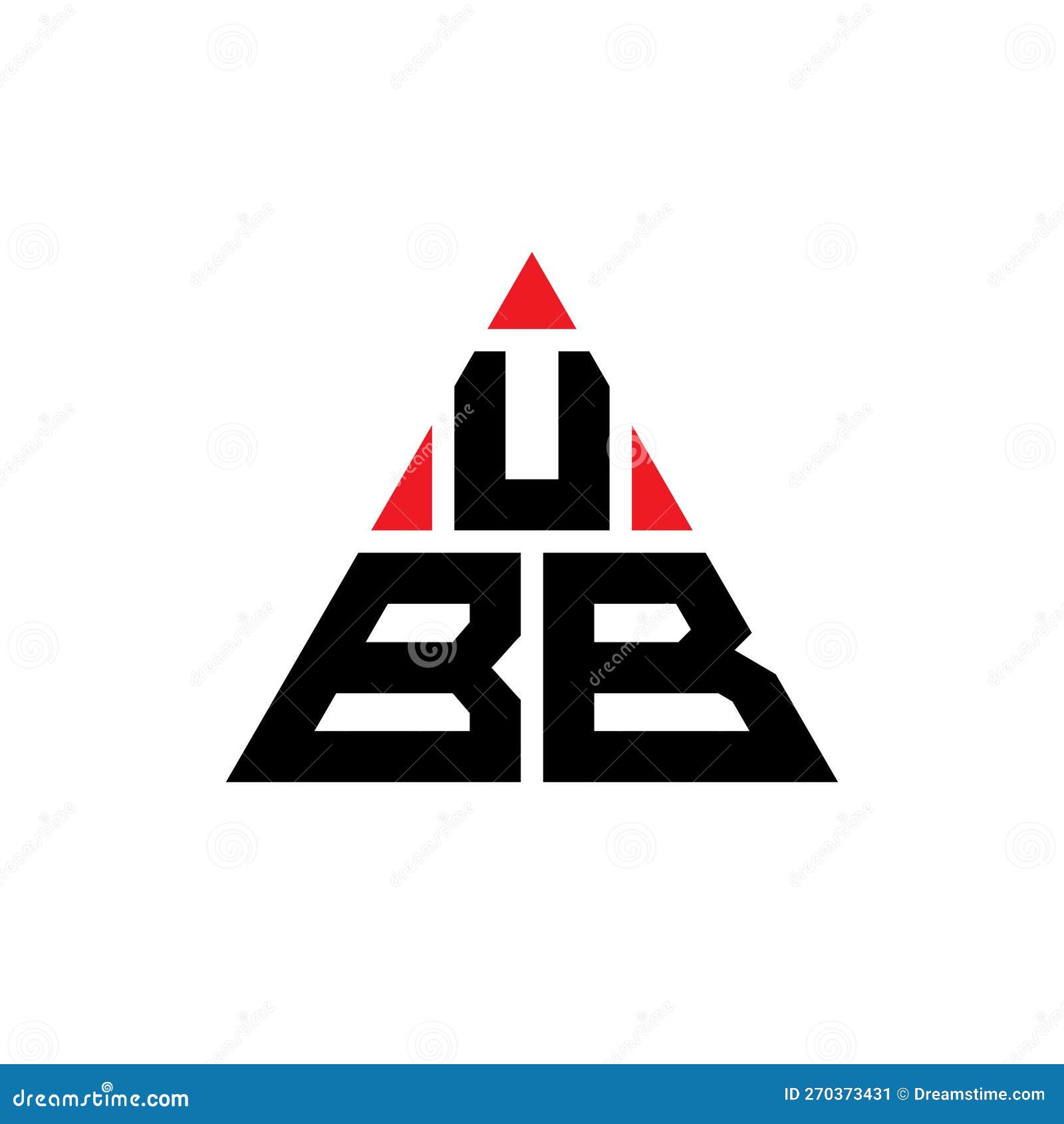 ubb triangle letter logo  with triangle . ubb triangle logo  monogram. ubb triangle  logo template with red