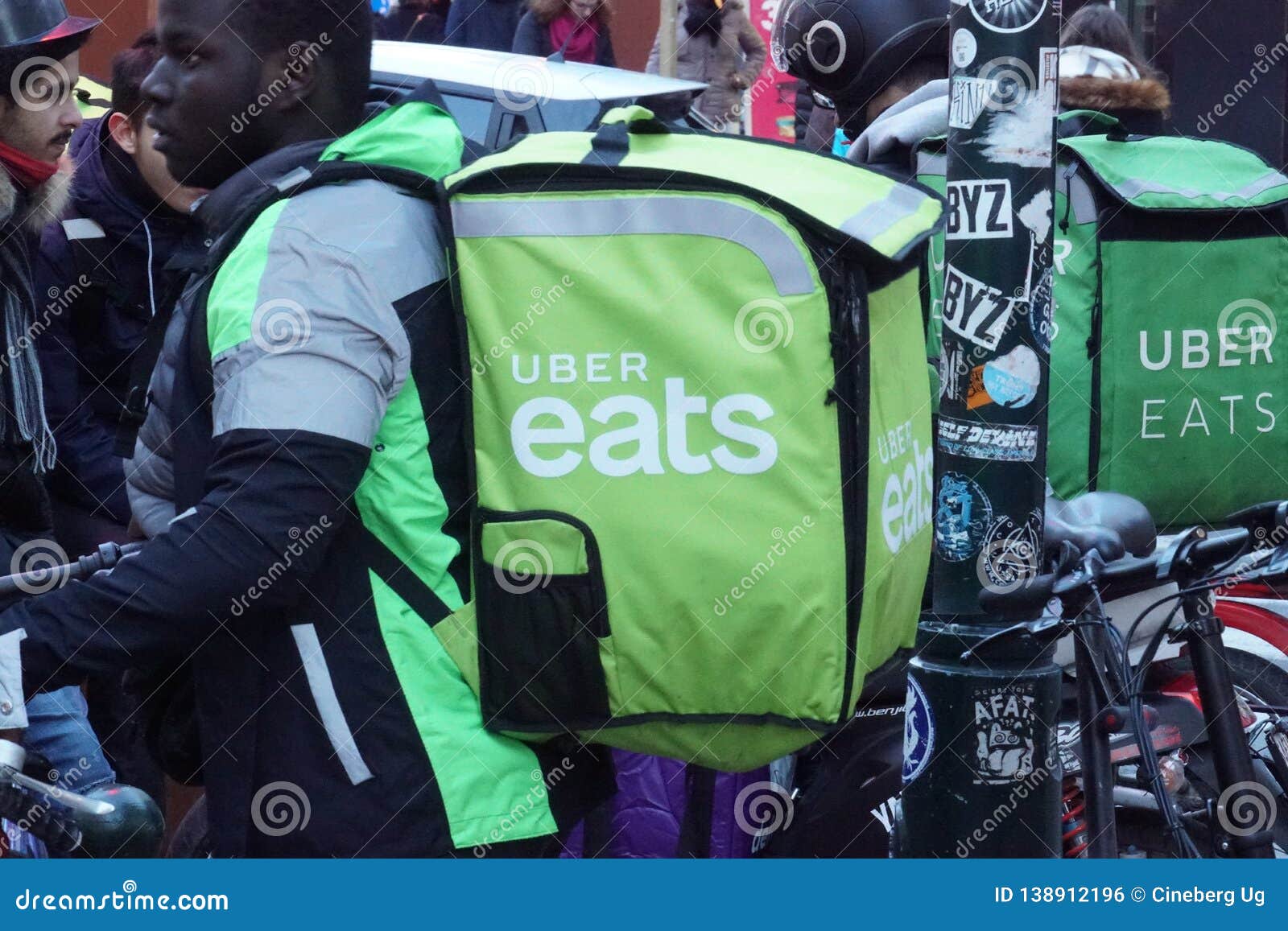 Uber Eats Delivery Man at Work Editorial Photo - Image of food, hunger