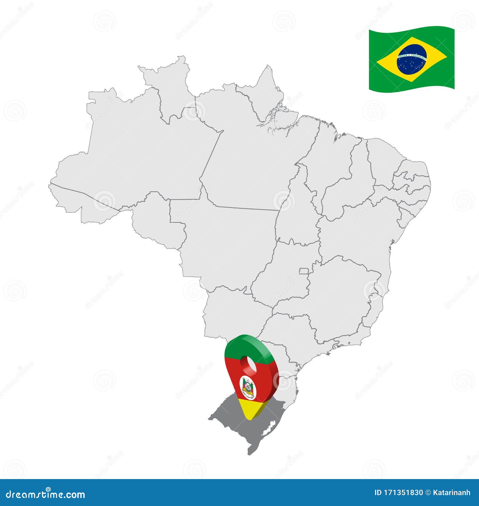 Ubicacion De Rio Grande Do Sul En El Mapa De Brasil Signo De Ubicacion 3d Rio Grande Do Sul Similar A La Bandera De Sao Paulo Map Ilustracion Del Vector Ilustracion
