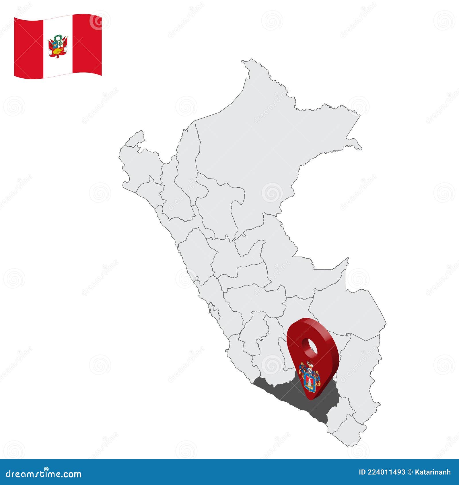 Ubicación De Arequipa En El Mapa Peru 3d Signo De Ubicación Similar A