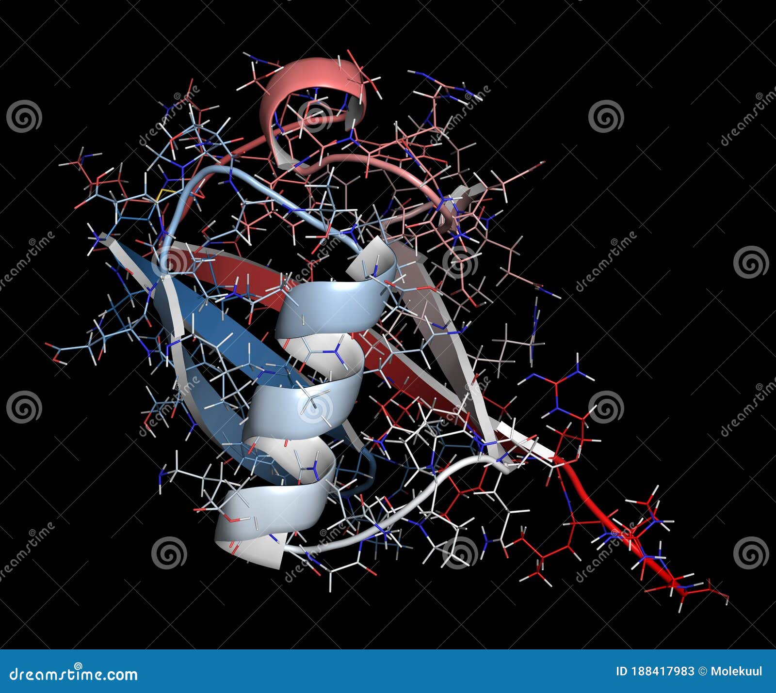 Ubiquitin Protein Molecule, Chemical Structure. Ubiquitin Is A