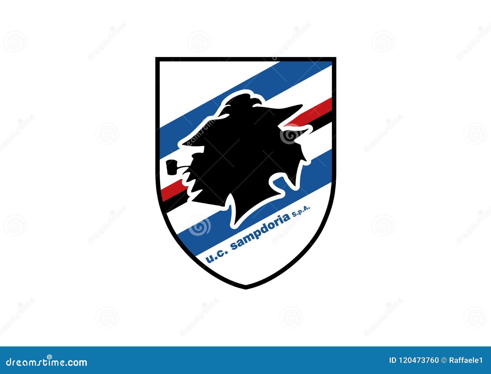 Sampdoria F.C. Football Club Brand Logo With Flag Cartoon Vector ...