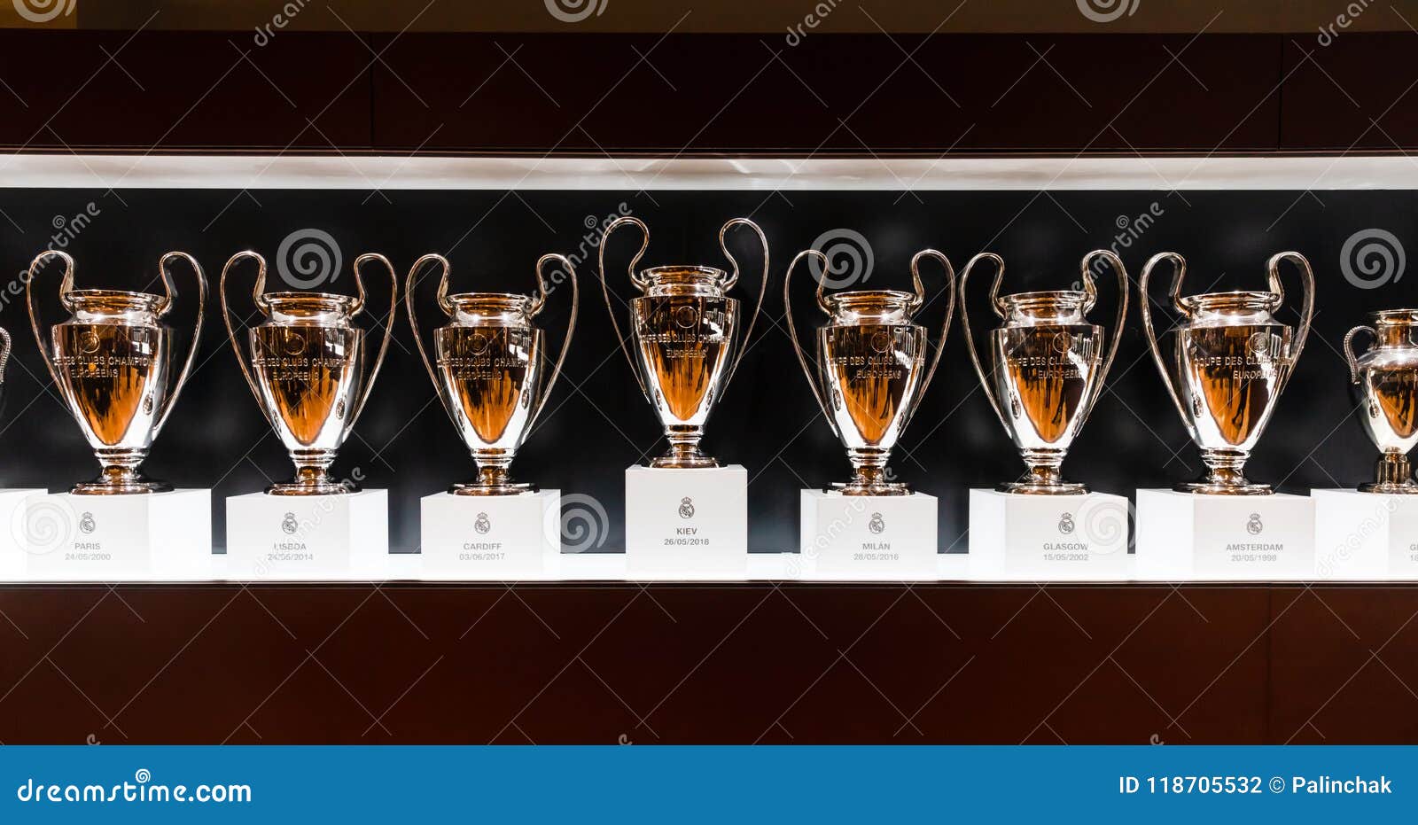 UEFA Champions League Cups editorial photography. Image of madrid -  118705532