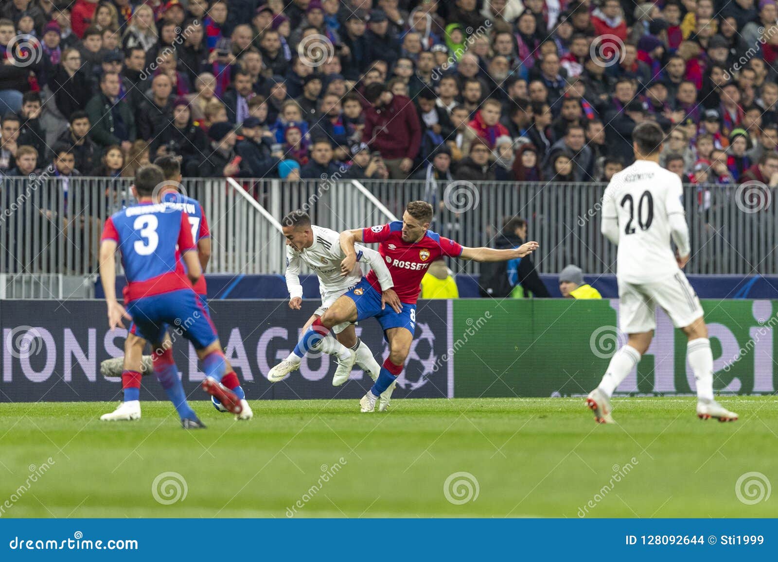The UEFA Champions League Game At Luzhniki Stadium, CSKA - Real Madrid. Editorial Stock Image - Image of game, place: 128092644