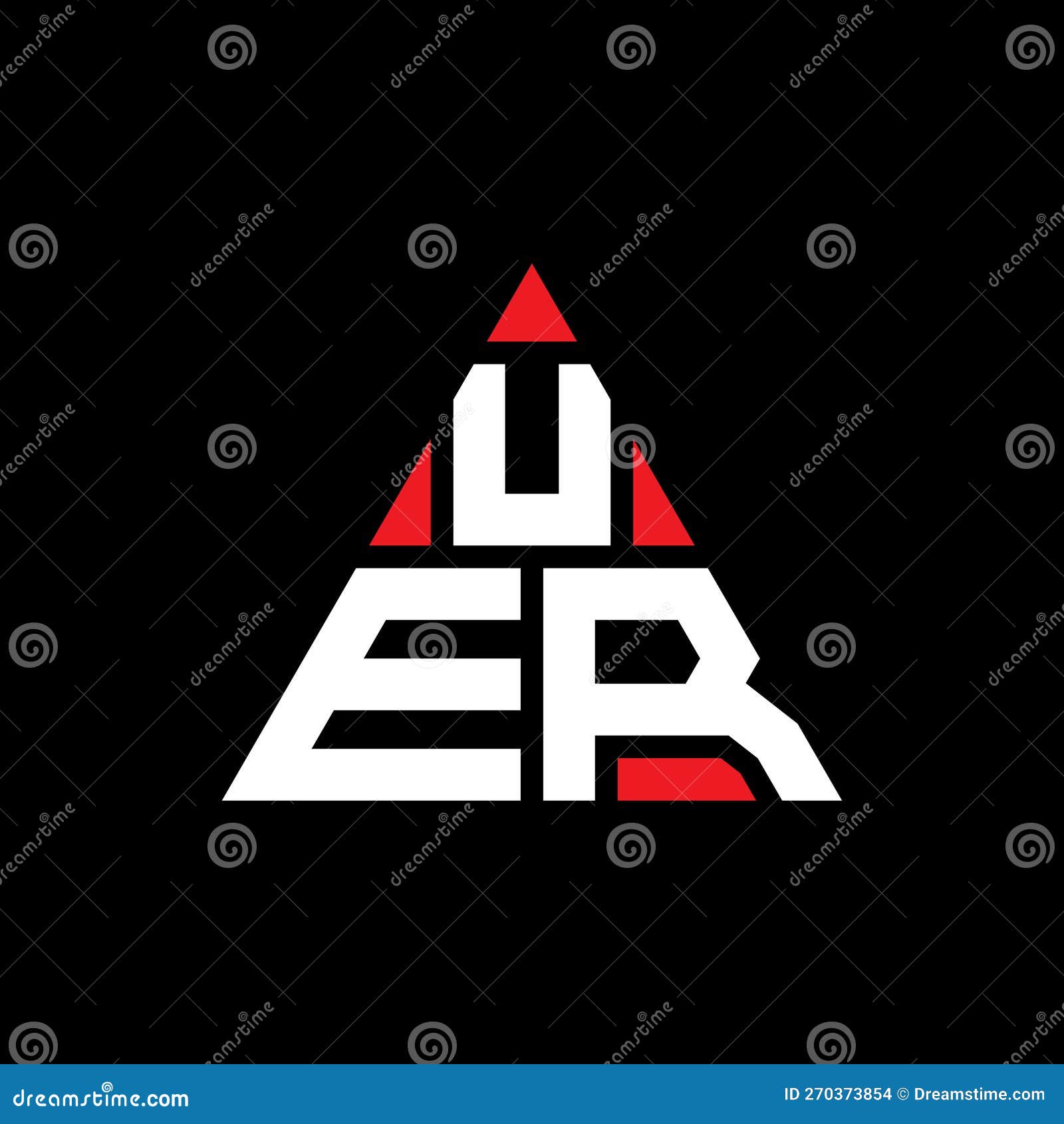uer triangle letter logo  with triangle . uer triangle logo  monogram. uer triangle  logo template with red