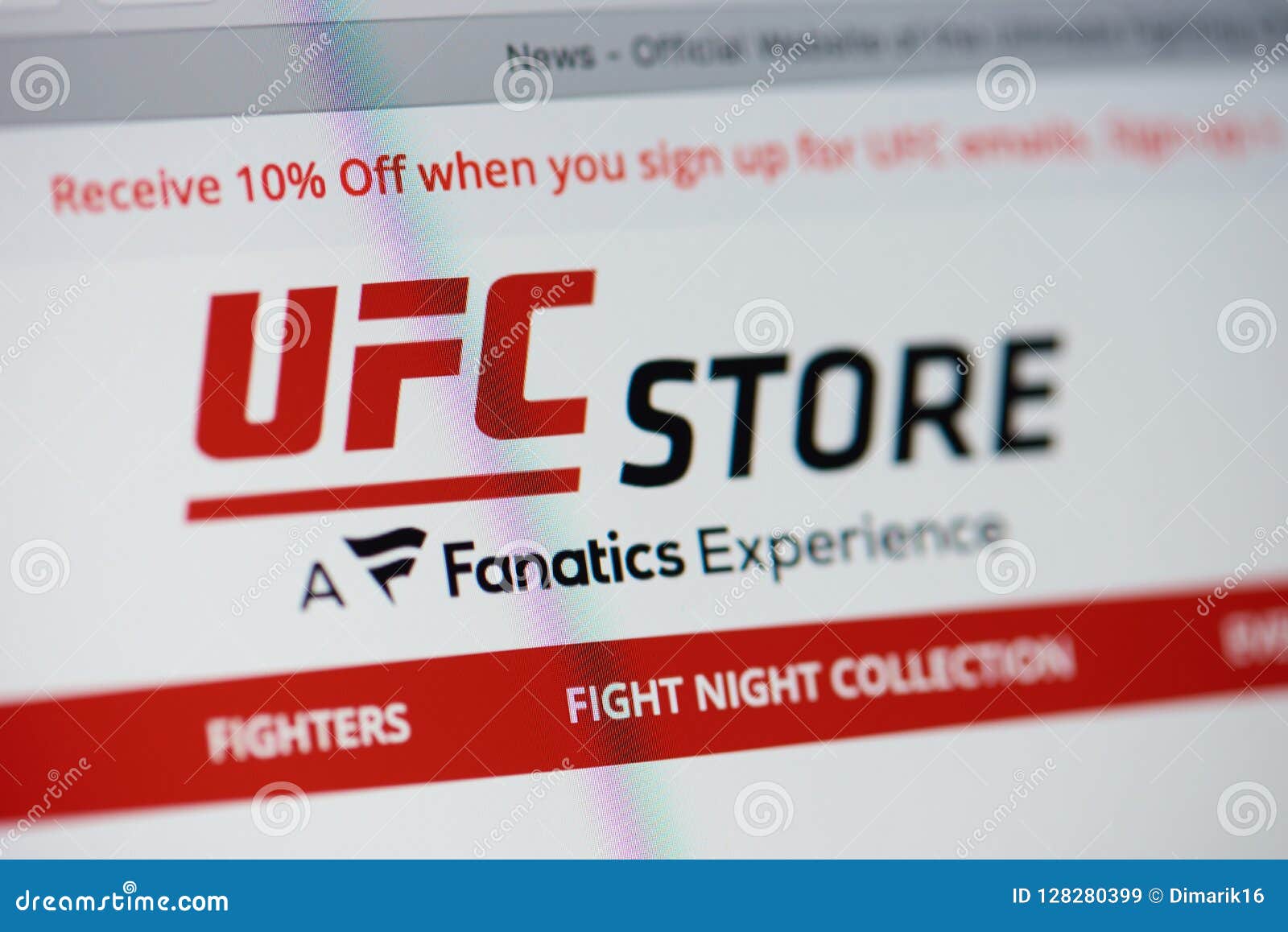 UFC store home page editorial stock image. Image of website - 128280399