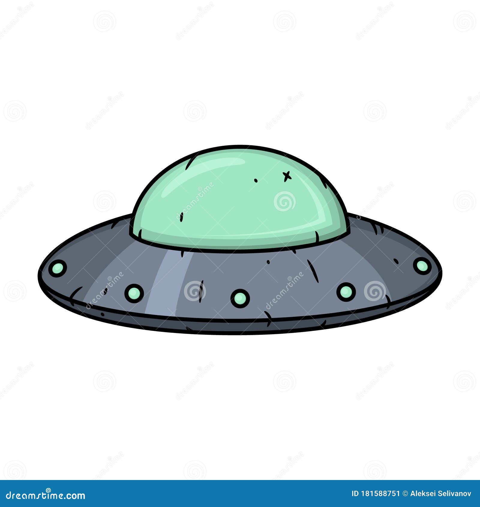 UFO. Cartoon Alien Spaceship. Cosmic Ship in Form Saucer. Stock  Illustration - Illustration of scifi, object: 181588751