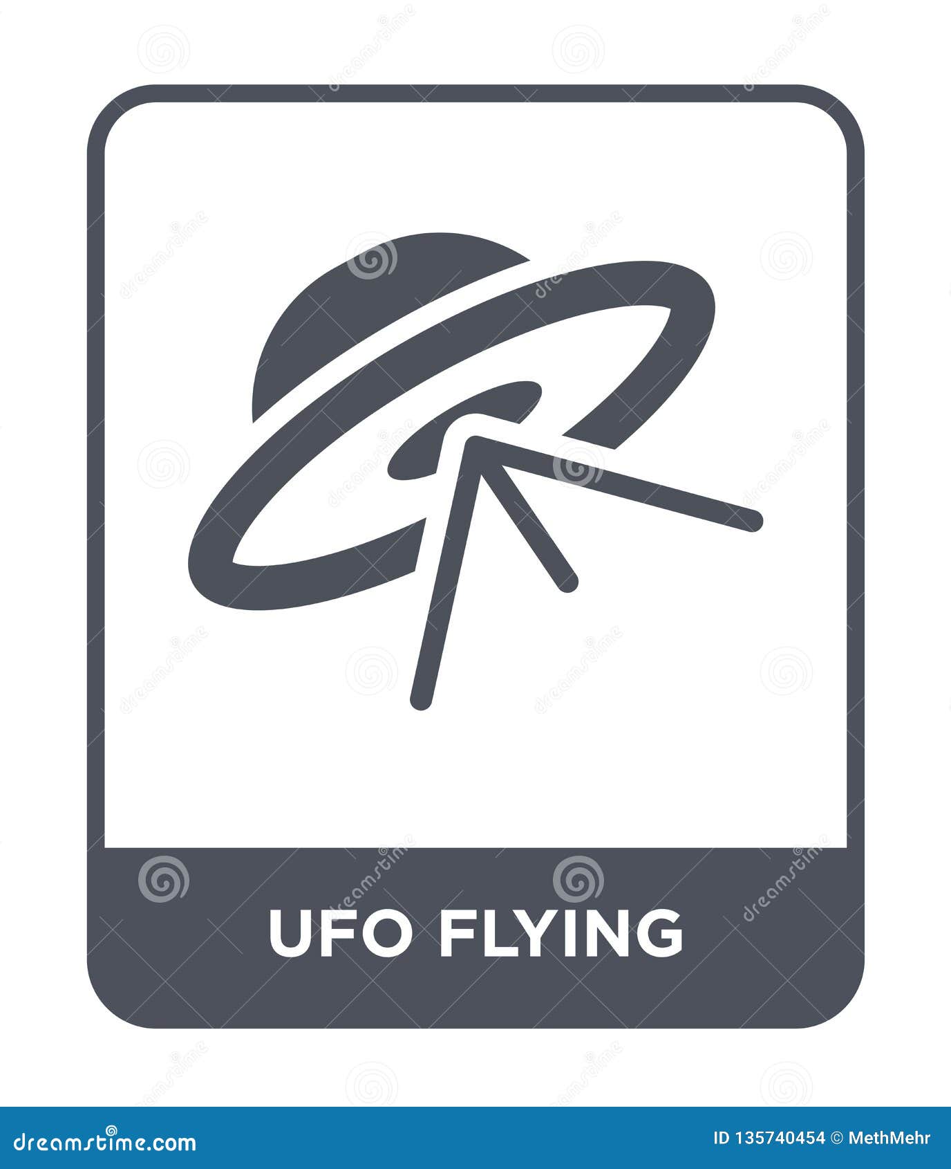 Ufo Flying Icon in Trendy Design Style. Ufo Flying Icon Isolated on ...