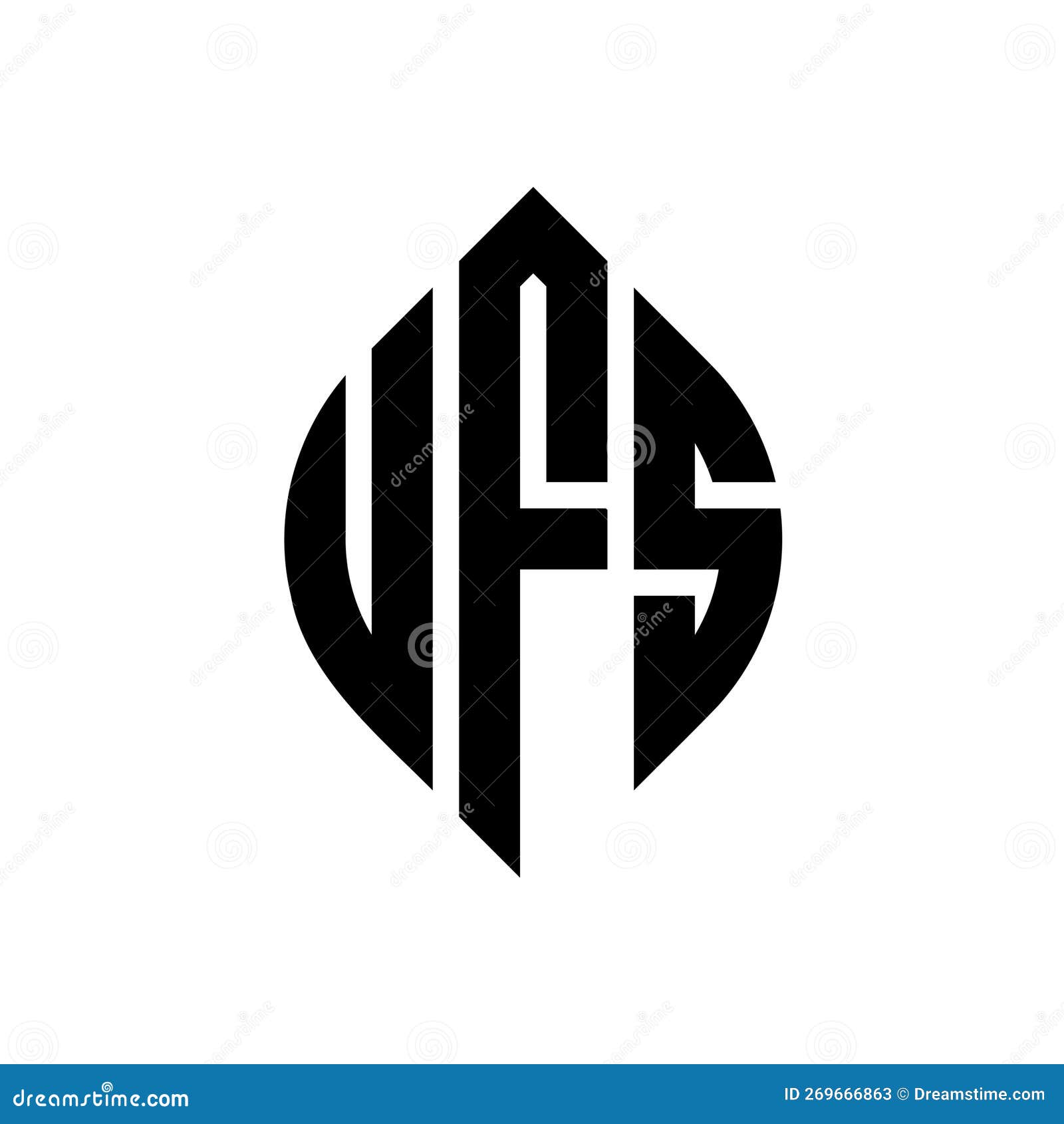 ufs circle letter logo  with circle and ellipse . ufs ellipse letters with typographic style. the three initials form a