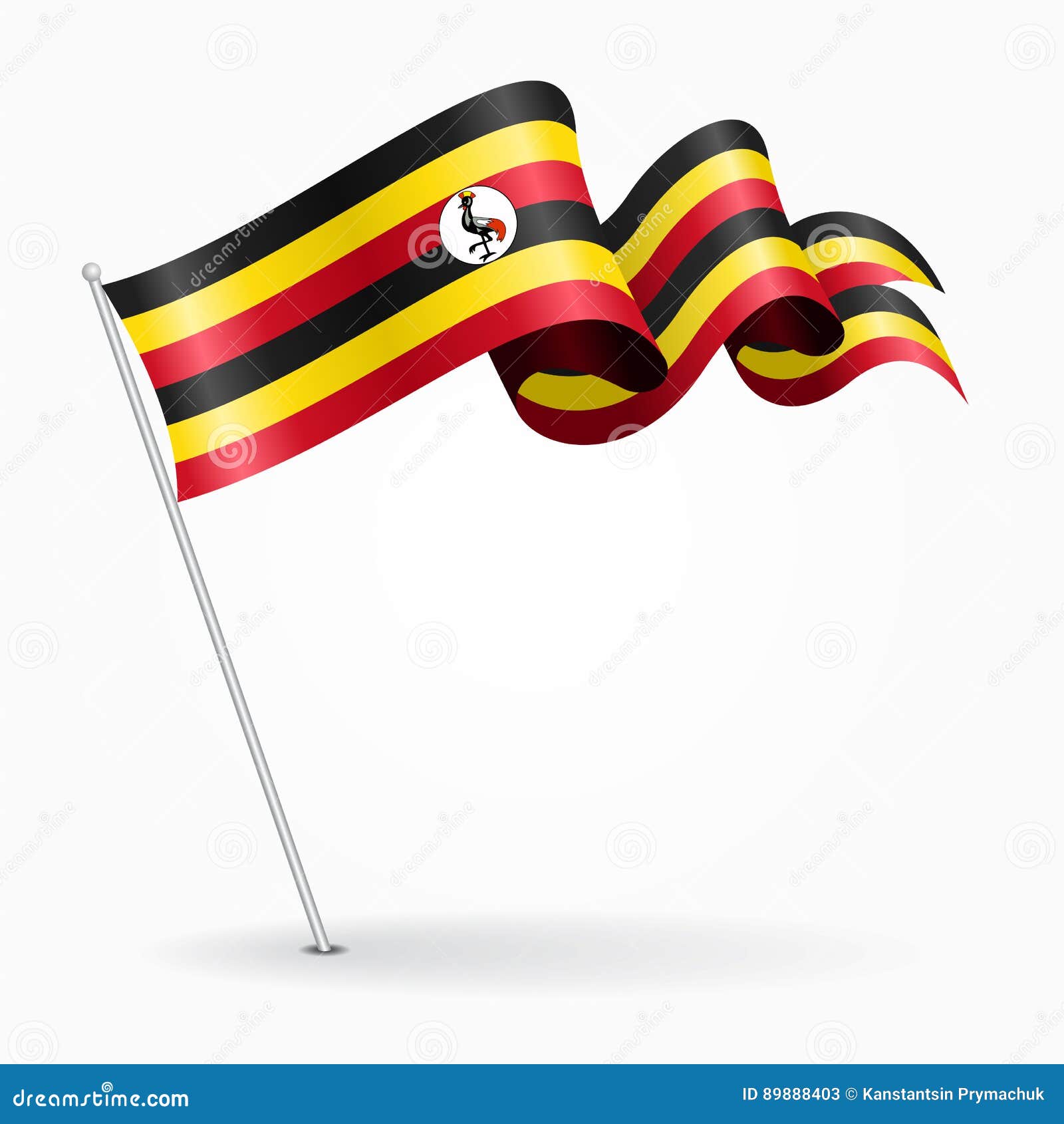 uganda flag waving clipart