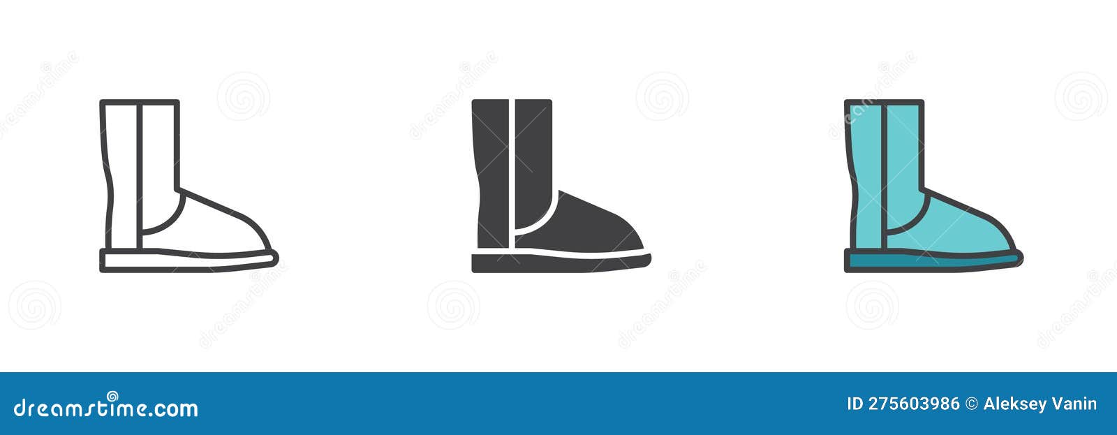 Ugg Boot Different Style Icon Set Stock Vector - Illustration of glyph ...