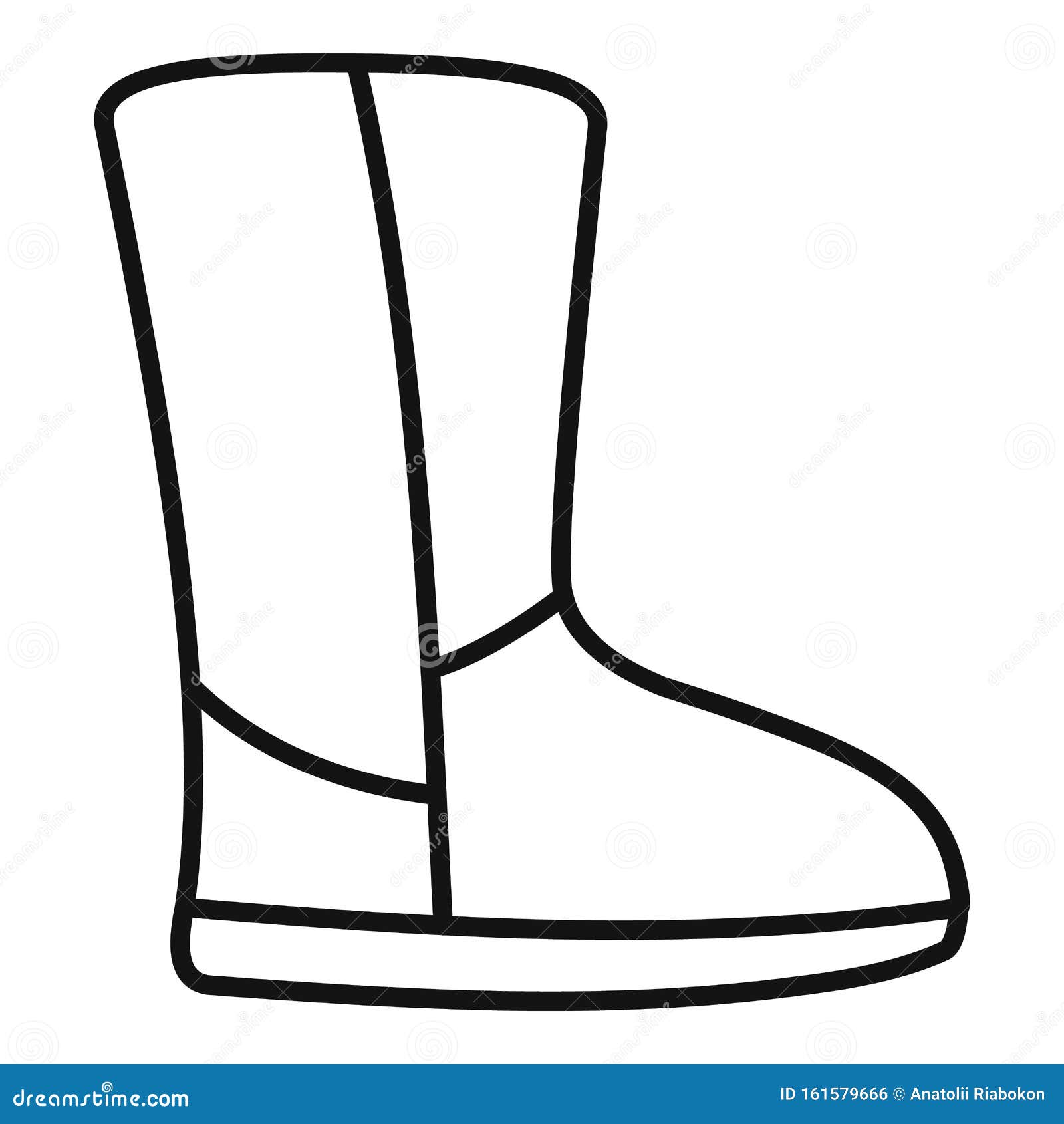 Ugg Boot Icon, Outline Style Stock Vector Illustration of business