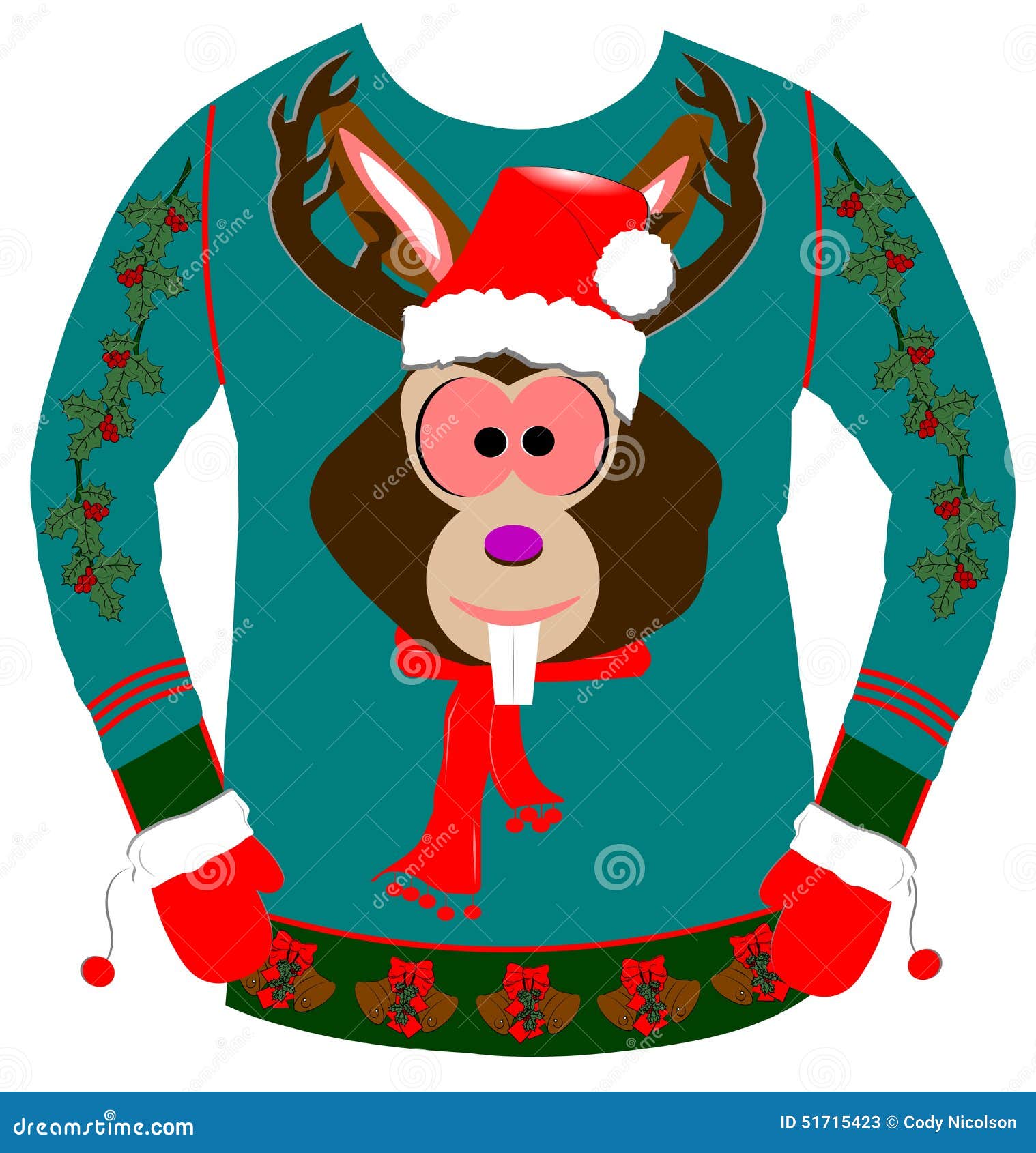 Ugly christmas sweater Over white stock photos