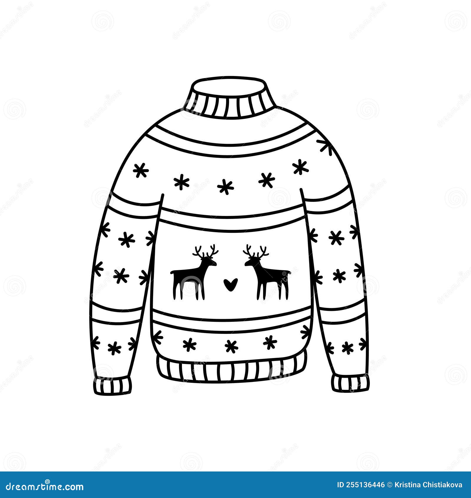 Ugly Sweater Outline Doodle Icon Stock Vector - Illustration of outline ...