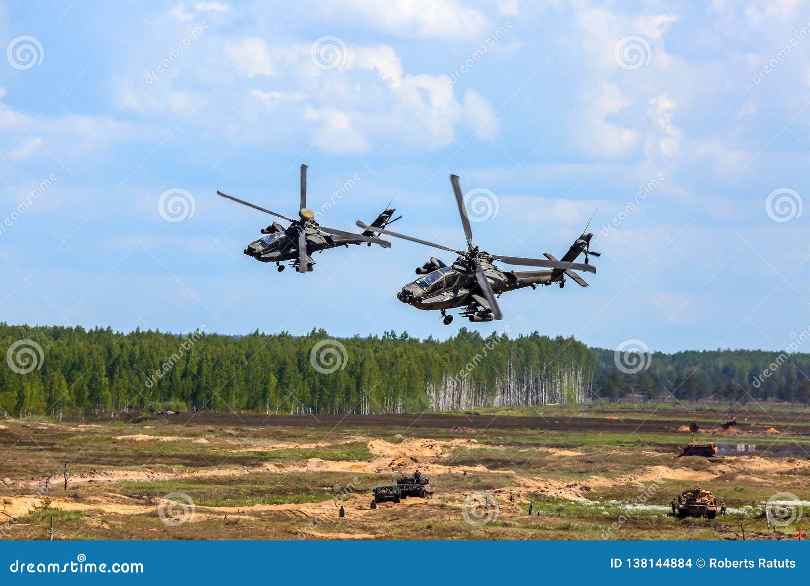 fighting helicopters in military training saber strike in latvia