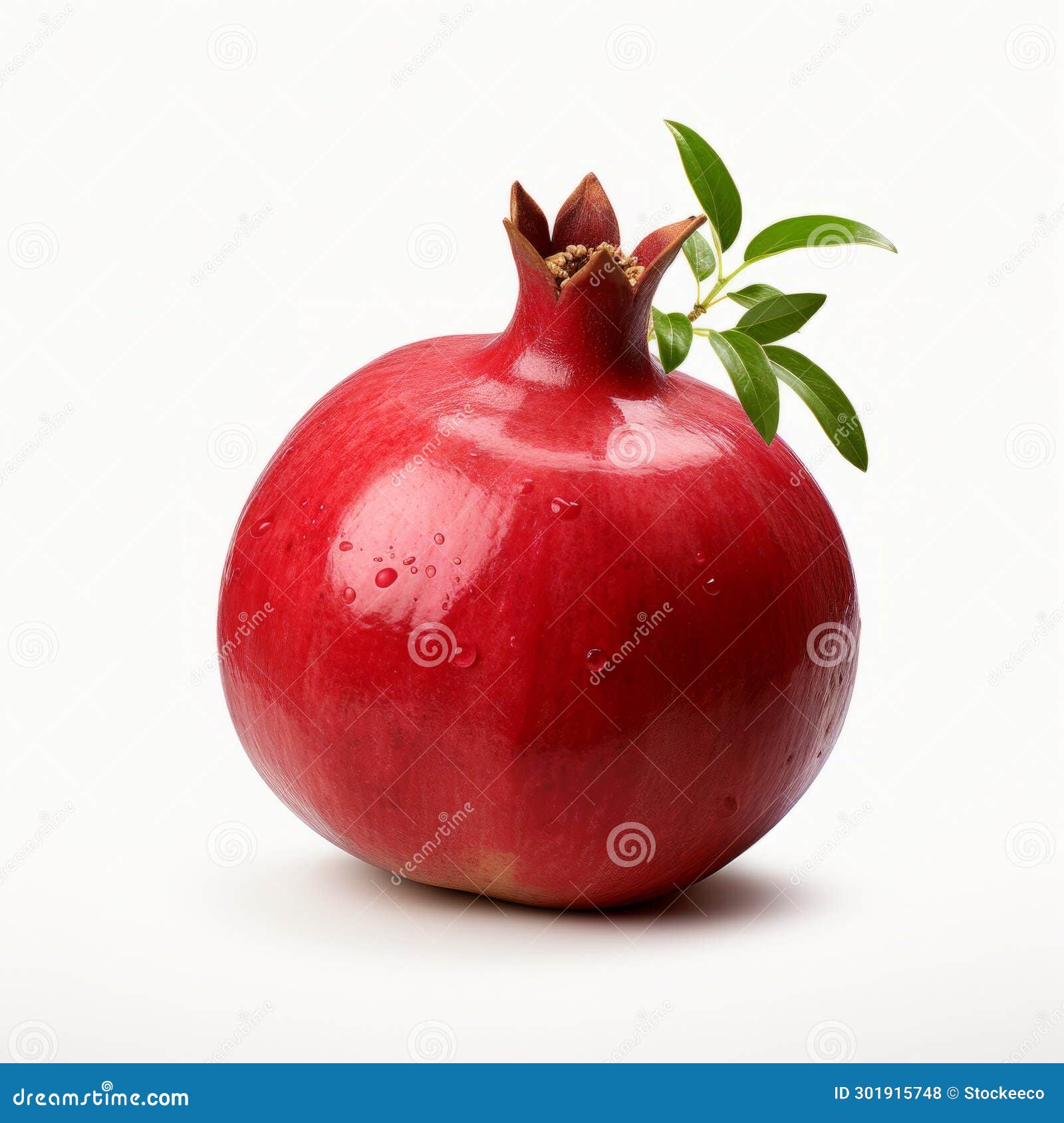 uhd image of a flickr-style pomegranate on white background
