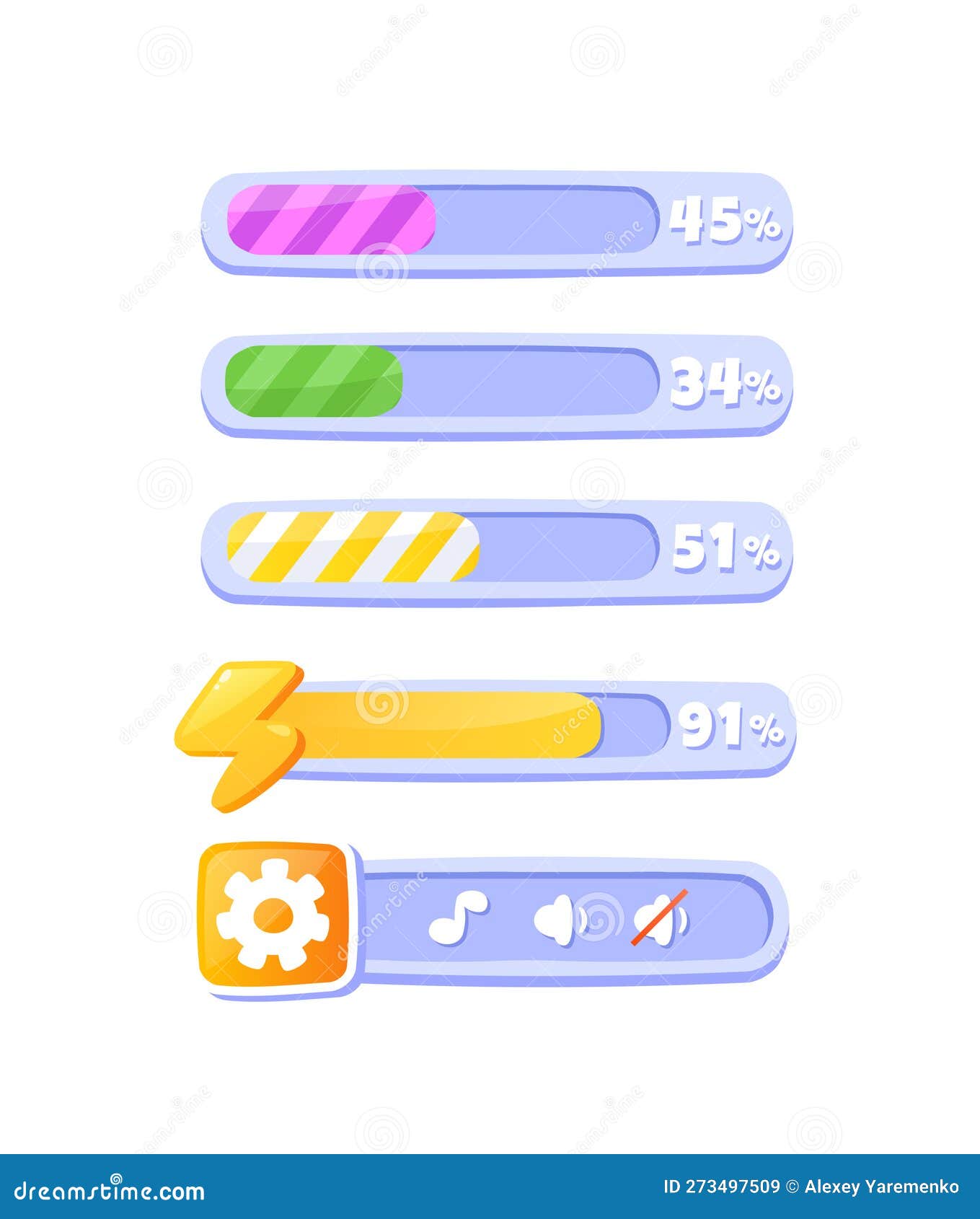 UI bars for game set stock vector. Illustration of asset - 273497509
