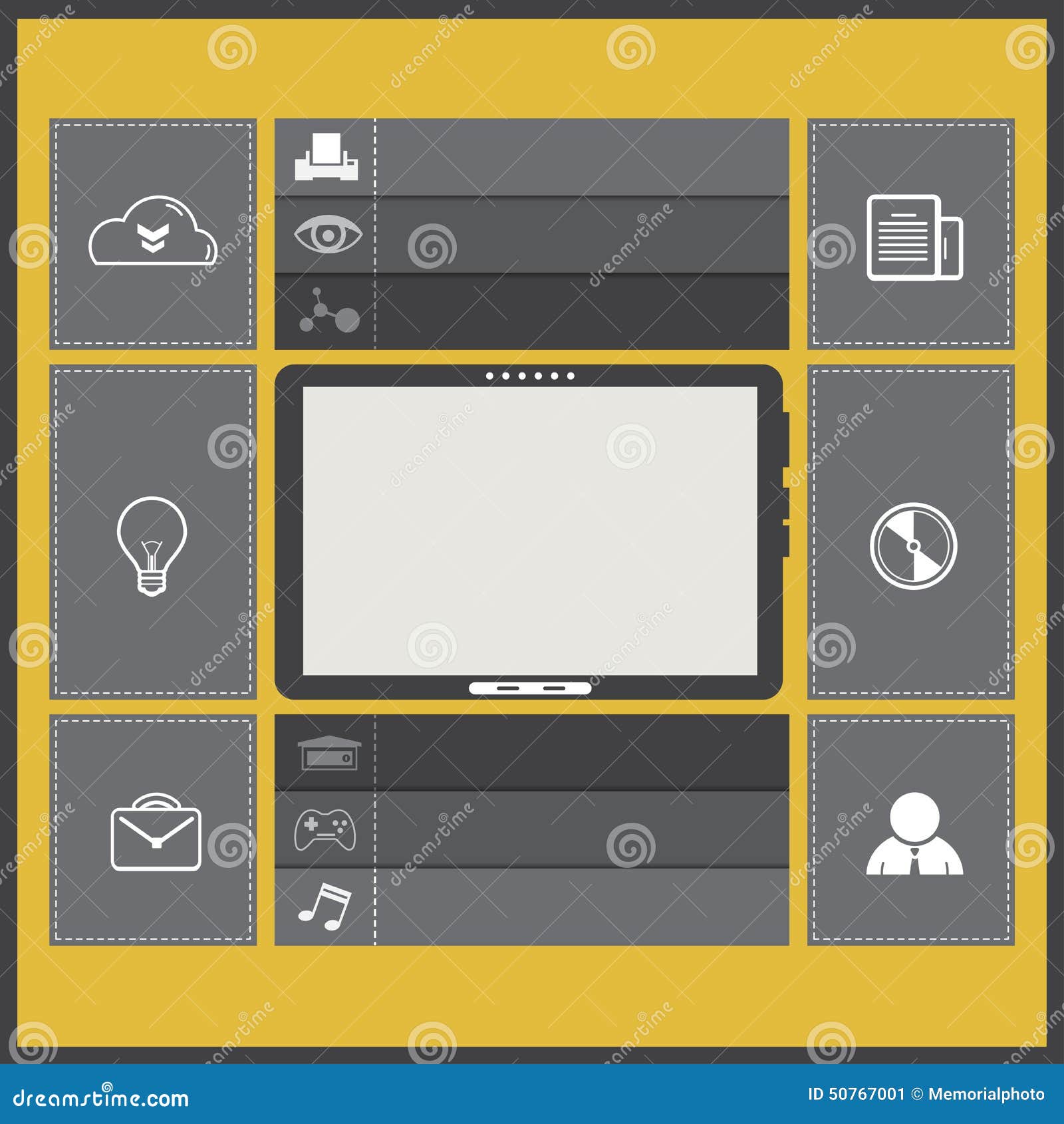 ui flat  with tablet computer