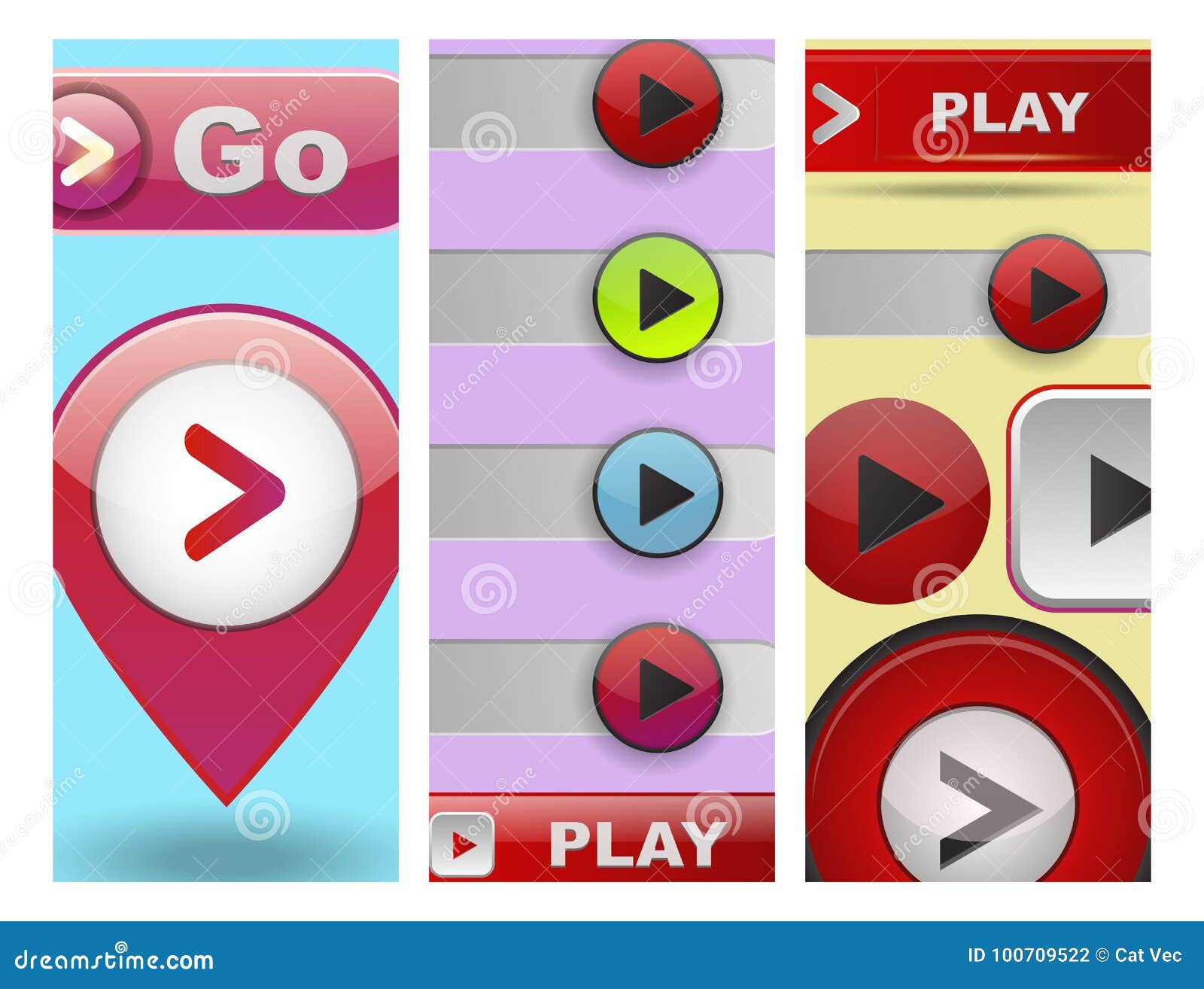 Play Now Round Vector Web Element Circular Button Icon Design