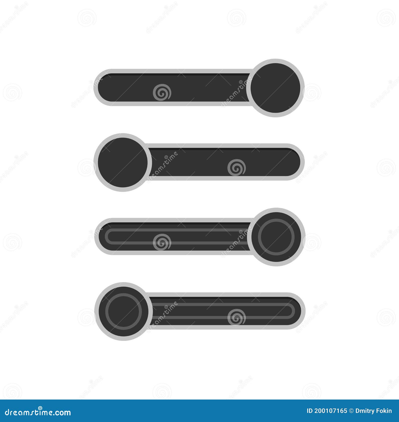 UI Interface Elements. Sliders, Vector Illustration Stock Vector ...