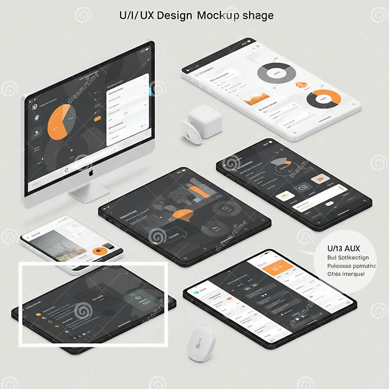 UI UX Design Mockup Featuring Multiple Devices Including a Desktop ...