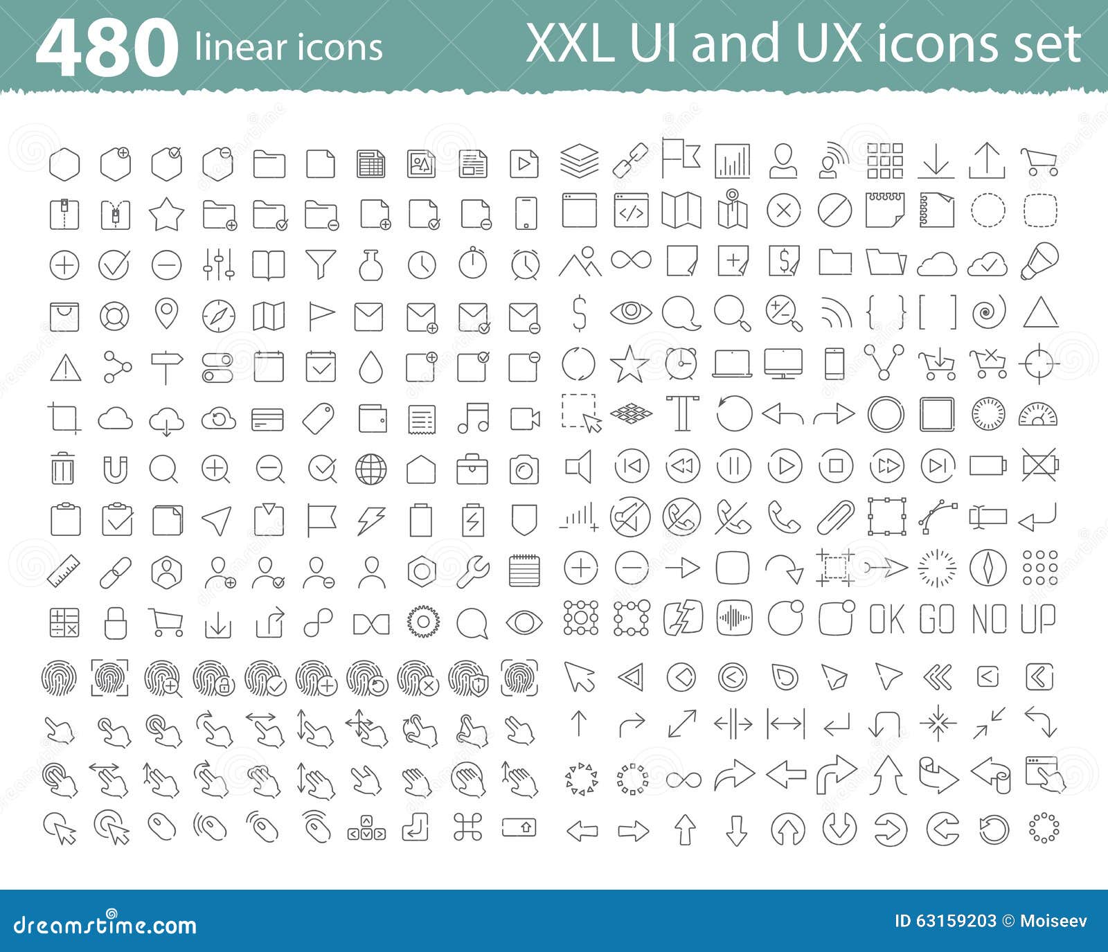 Ui Ux Icons Stock Vector Illustration Of User Application 63159203